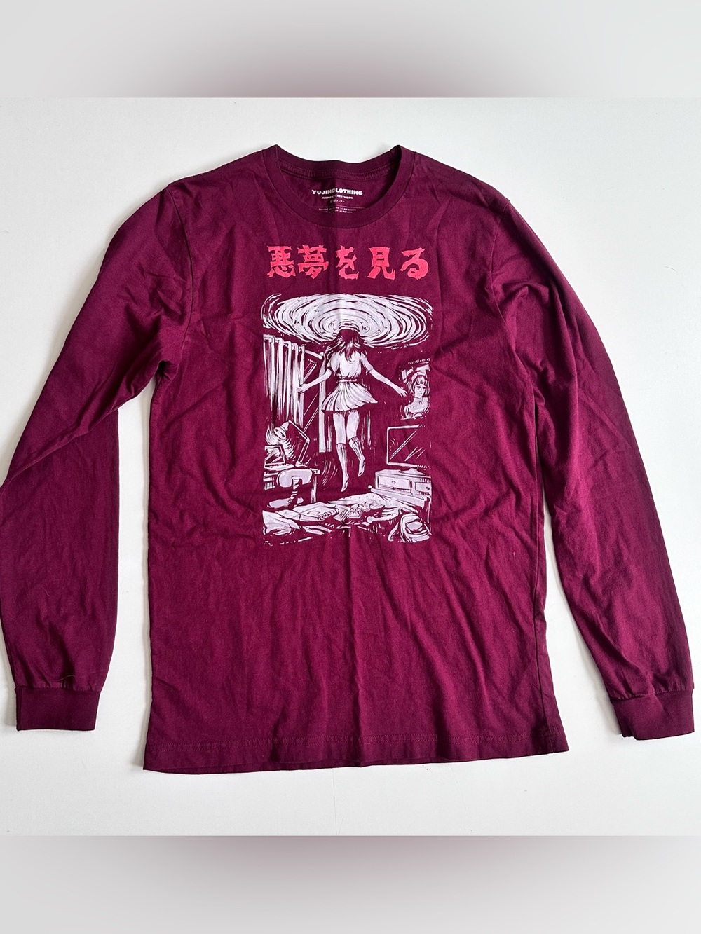 Yujin clothing Sweet Nightmares Long Sleeve T-shirt Maroon Medium